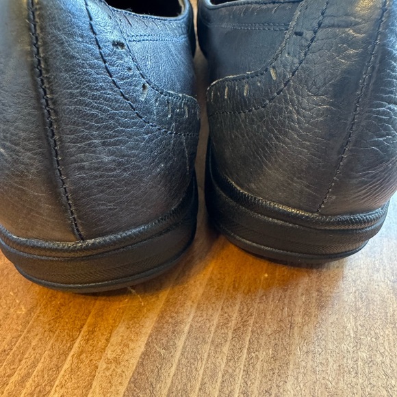 Hush Puppies Dark NavyLeather Slip-On Flats. Size 11W Comfort Shoe. - Picture 7 of 12